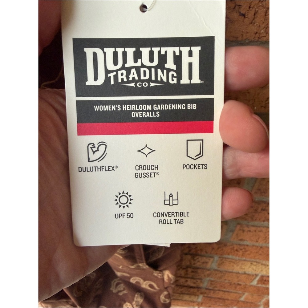 Duluth NWT Heirloom Gardening Bib Overalls XL x 31 Dark Roast Western Charm - Picture 4 of 7
